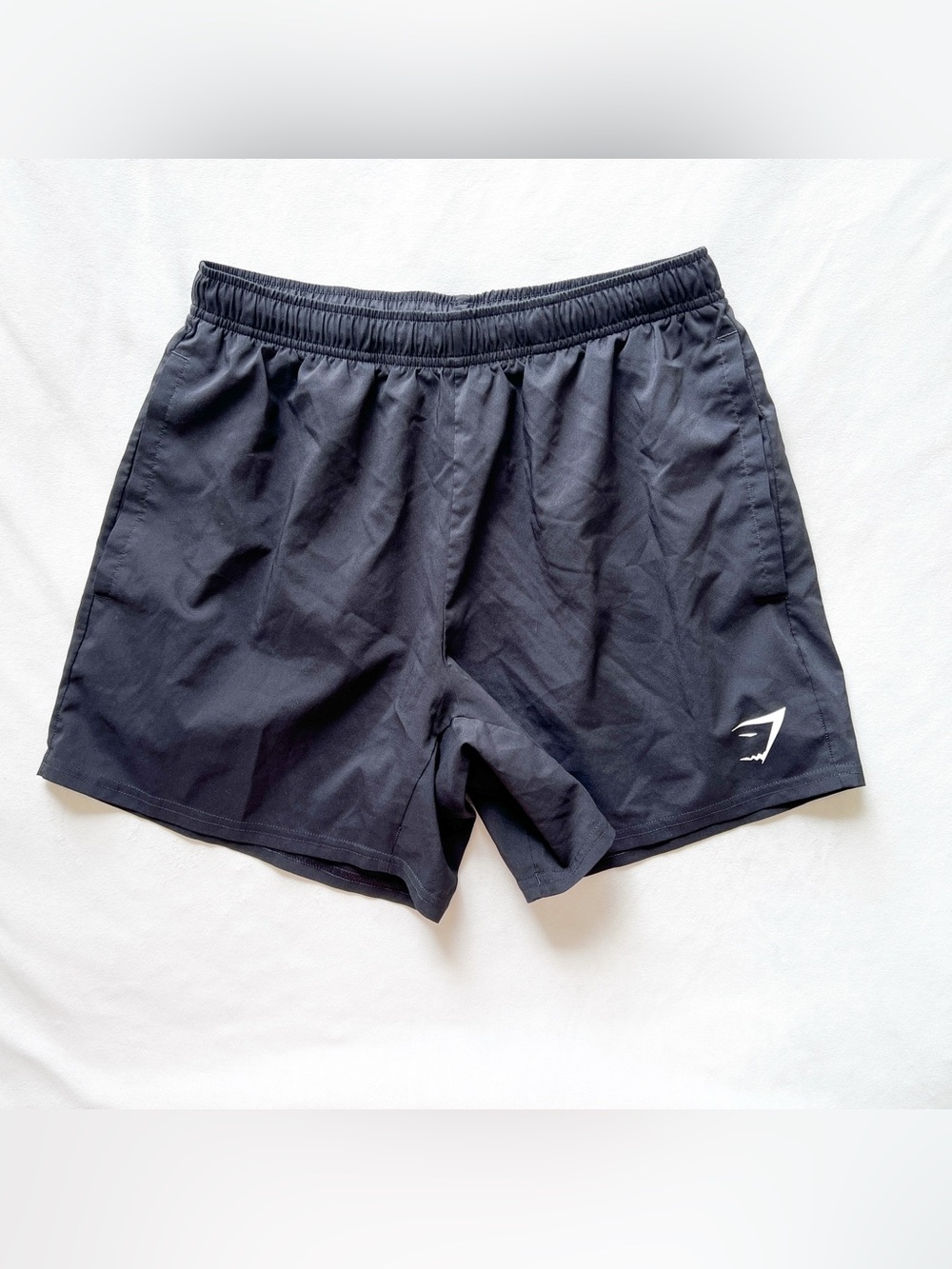 Gymshark Black Men's Training Shorts with White Logo - Small